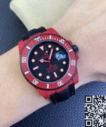 Rolex Submariner Clone​ Custom Red Carbon Fiber Case Watch