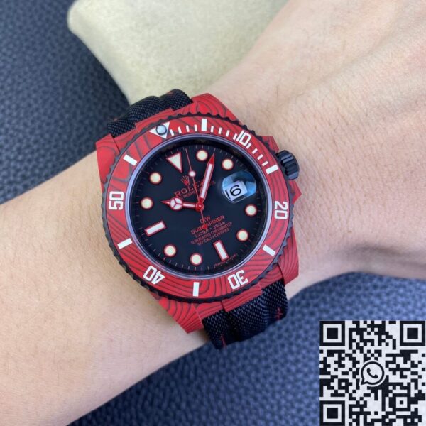 Rolex Submariner Clone​ Custom Red Carbon Fiber Case Watch