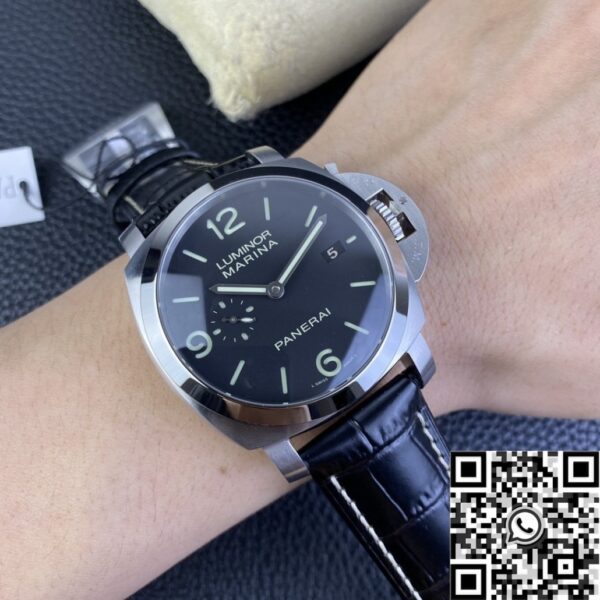 Panerai Luminor Replica Watch PAM312 Black Leather Strap