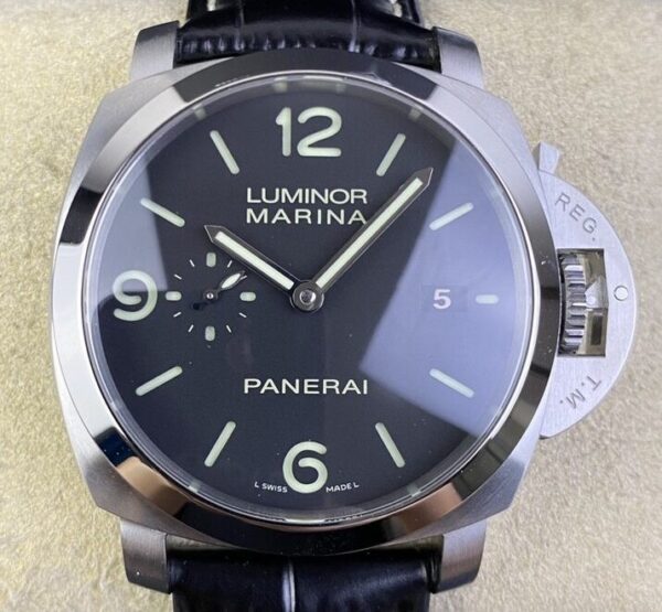 Panerai Luminor Replica Watch PAM312 Black Leather Strap