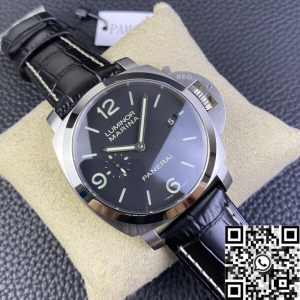 Panerai Luminor Replica Watch PAM312 Black Leather Strap