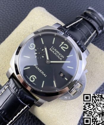 Panerai Luminor Replica Watch PAM312 Black Leather Strap