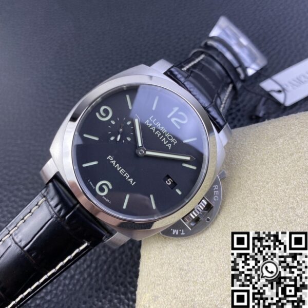 Panerai Luminor Replica Watch PAM312 Black Leather Strap