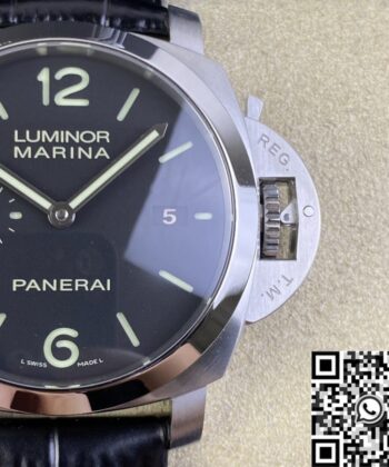 Panerai Luminor Replica Watch PAM312 Black Leather Strap