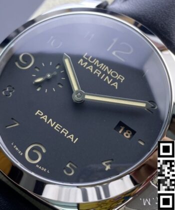 Panerai Luminor Knock Off PAM359 Black Leather Strap 44mm