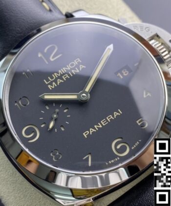 Panerai Luminor Knock Off PAM359 Black Leather Strap 44mm