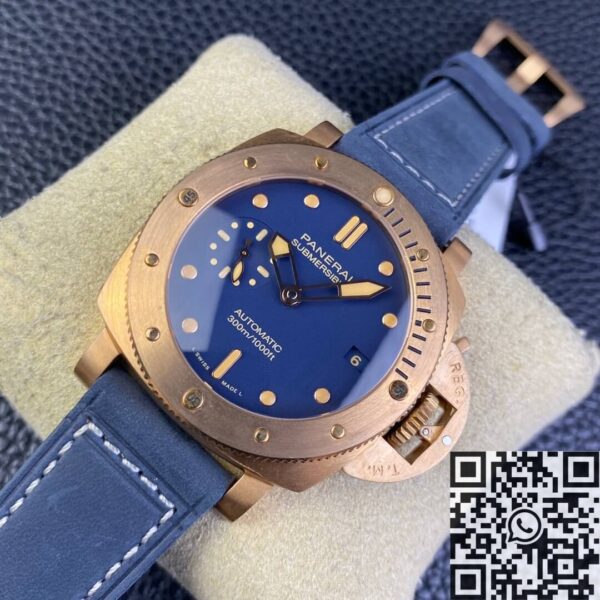 Panerai 42MM Submersible PAM01074 Matt Blue Dial Bronze
