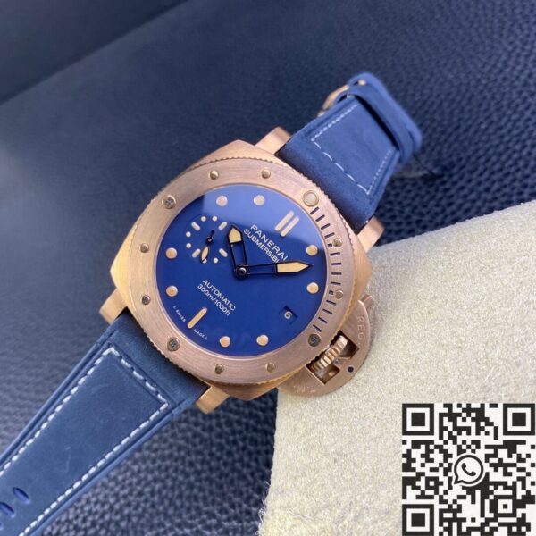 Panerai 42MM Submersible PAM01074 Matt Blue Dial Bronze