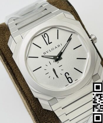 BV Factory Octo Finissimo Bvlgari 103011 Silver White Dial Watch