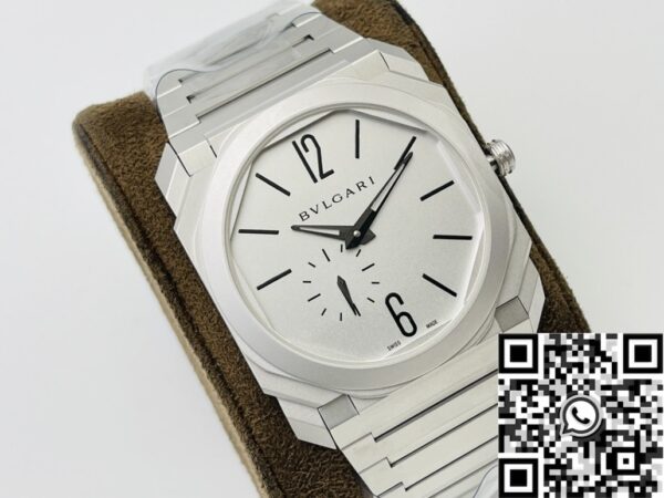 BV Factory Octo Finissimo Bvlgari 103011 Silver White Dial Watch