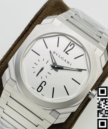BV Factory Octo Finissimo Bvlgari 103011 Silver White Dial Watch