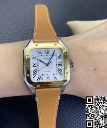 Ladies Cartier Santos W2SA0006 Leather Strap Watch BV Factory