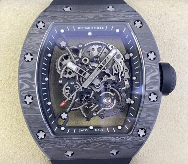Richard Mille Replica Watches RM055 Black Carbon Fiber Case