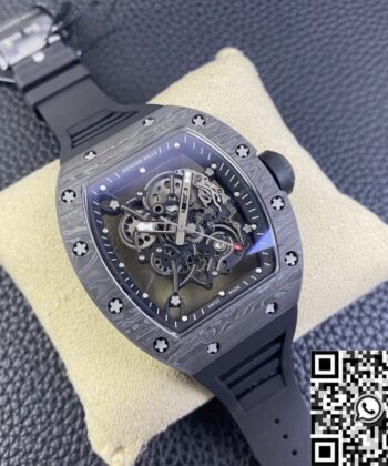 Richard Mille Replica Watches RM055 Black Carbon Fiber Case