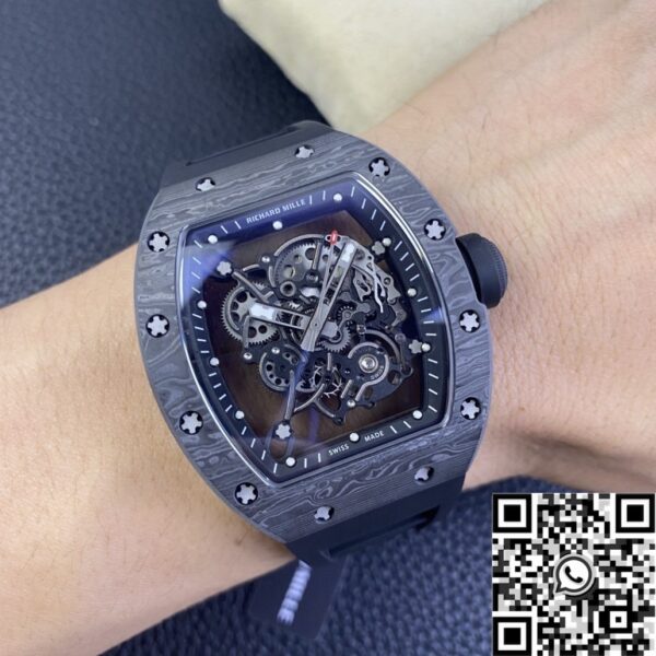 Richard Mille Replica Watches RM055 Black Carbon Fiber Case