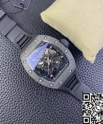 Richard Mille Replica Watches RM055 Black Carbon Fiber Case