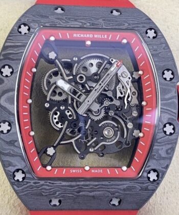 Richard Mille Men's Watch RM055 Red Rubber Strap KU Factory