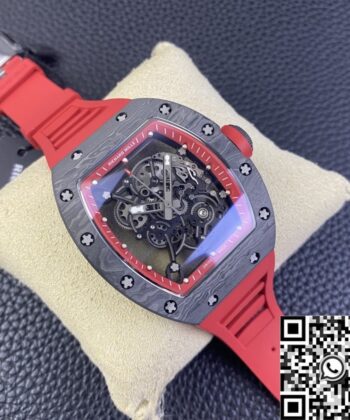 Richard Mille Men's Watch RM055 Red Rubber Strap KU Factory