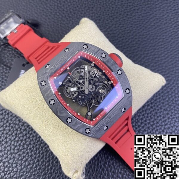 Richard Mille Men's Watch RM055 Red Rubber Strap KU Factory