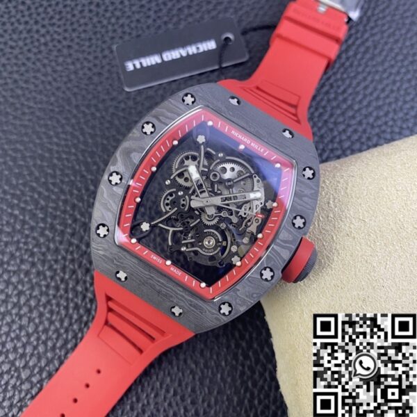 Richard Mille Men's Watch RM055 Red Rubber Strap KU Factory
