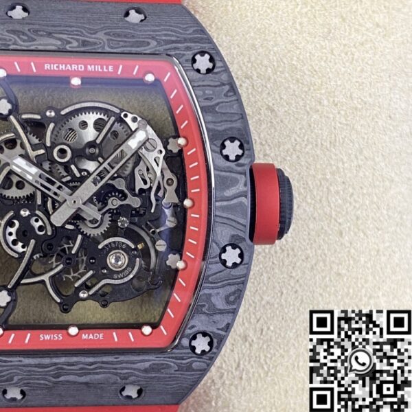 Richard Mille Men's Watch RM055 Red Rubber Strap KU Factory