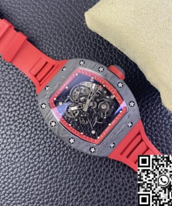 Richard Mille Men's Watch RM055 Red Rubber Strap KU Factory