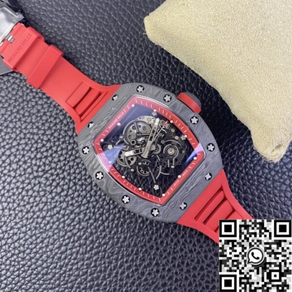 Richard Mille Men's Watch RM055 Red Rubber Strap KU Factory