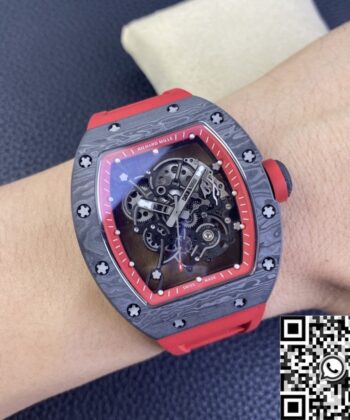 Richard Mille Men's Watch RM055 Red Rubber Strap KU Factory