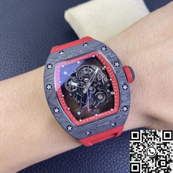 Richard Mille Men's Watch RM055 Red Rubber Strap KU Factory