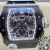 Richard Mills RM011-03 Black Ceramic Bezel White Rubber Strap