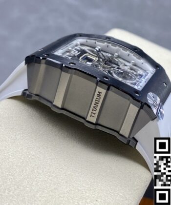 Richard Mills RM011-03 Black Ceramic Bezel White Rubber Strap