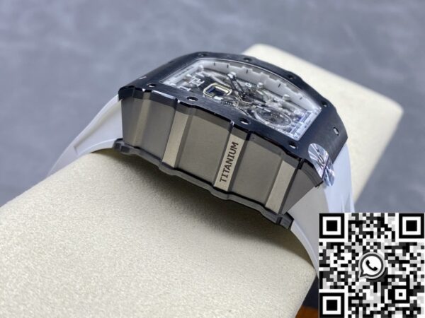 Richard Mills RM011-03 Black Ceramic Bezel White Rubber Strap