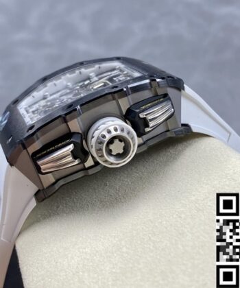 Richard Mills RM011-03 Black Ceramic Bezel White Rubber Strap