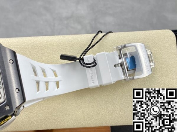 Richard Mills RM011-03 Black Ceramic Bezel White Rubber Strap