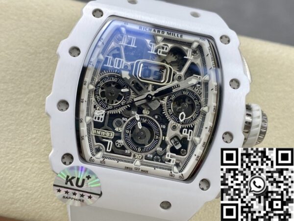 Men's Richard Mille Watch​ RM011-03 White Dial KU Factory