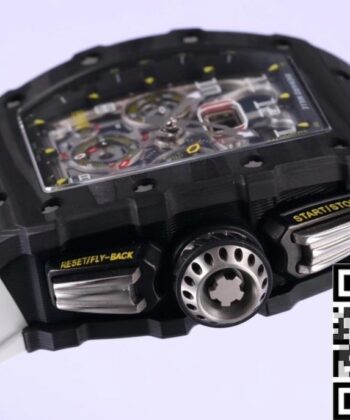 Replica Richard Mille Watches RM011 White Rubber Strap KV