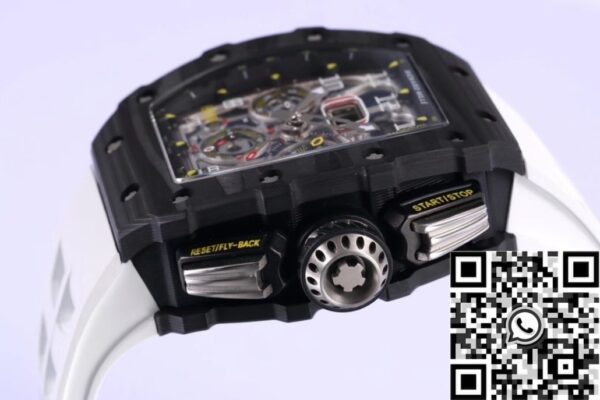 Replica Richard Mille Watches RM011 White Rubber Strap KV