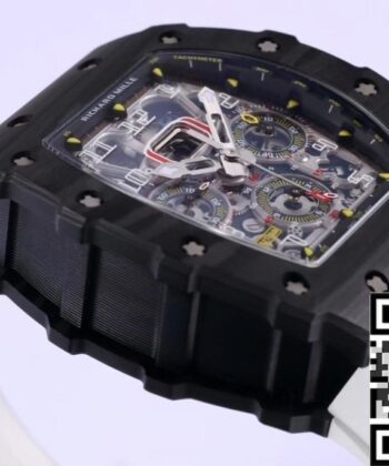 Replica Richard Mille Watches RM011 White Rubber Strap KV