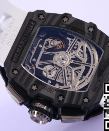 Replica Richard Mille Watches RM011 White Rubber Strap KV