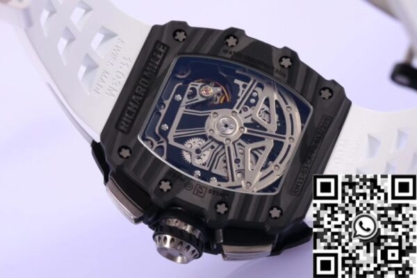 Replica Richard Mille Watches RM011 White Rubber Strap KV