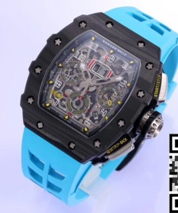 Richard Mille Blue RM011 Blue Rubber Strap Watch KV Factory