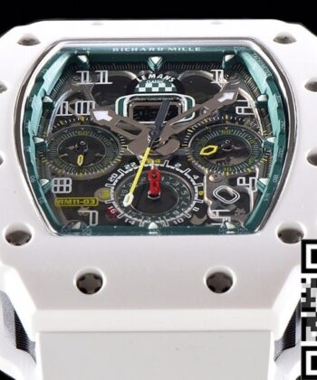 Watch Richard Mille RM011 White Ceramic Case KV Factory
