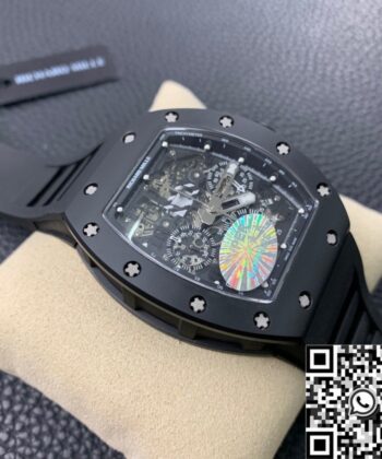 Fake Richard Mille Watch​es RM011 Black Ceramic Case KV