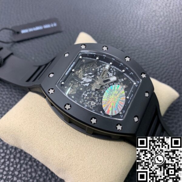 Fake Richard Mille Watch​es RM011 Black Ceramic Case KV