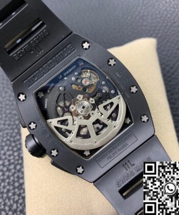 Fake Richard Mille Watch​es RM011 Black Ceramic Case KV