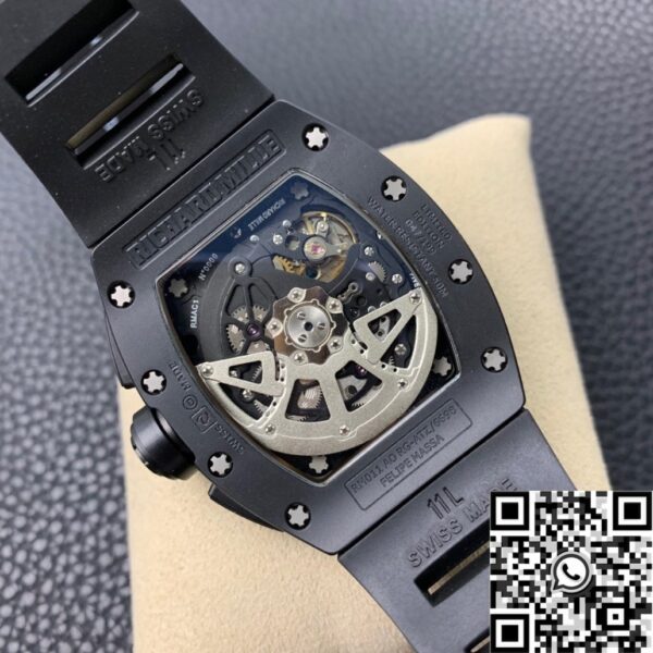 Fake Richard Mille Watch​es RM011 Black Ceramic Case KV