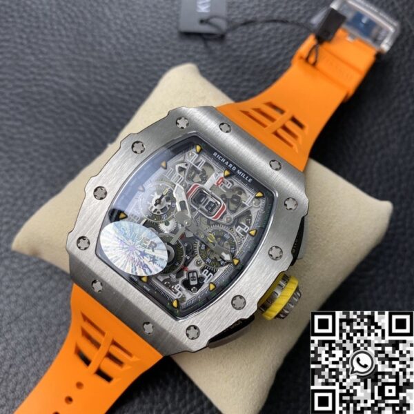 Richard Mille Imitation Watch RM011 Orange Rubber Strap KV