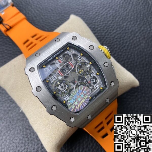Richard Mille Imitation Watch RM011 Orange Rubber Strap KV