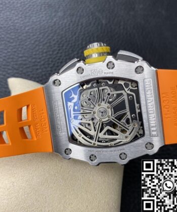 Richard Mille Imitation Watch RM011 Orange Rubber Strap KV