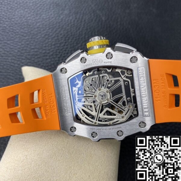 Richard Mille Imitation Watch RM011 Orange Rubber Strap KV